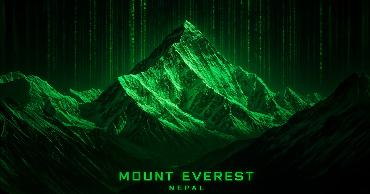 Der Mount Everest im Matrix Style